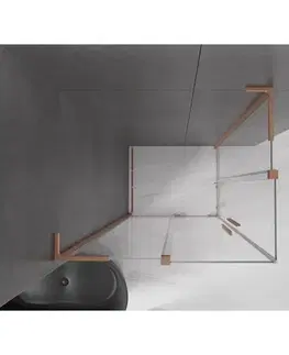 Sprchovacie kúty MEXEN/S - Velar L Duo sprchovací kút, posuvné dvere 100 x 90, transparent, meď kartáčovaná 871-100-090-02-03-65