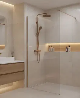 Sprchové dvere REA/S - Sprchová zástena Flexi Transparent / Brush Copper 70 KPL-K99368