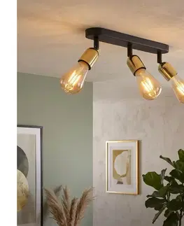 Svietidlá  LED Bodové svietidlo TOP 3xE27/15W/230V čierna/zlatá 5680