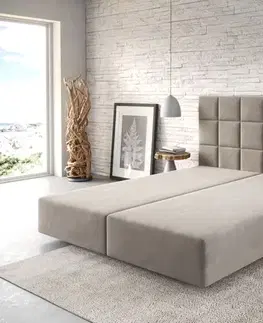 Rámy postelí DELIFE Boxspring posteľ Dream-Fine 160x200 cm mikrovlákno béžová