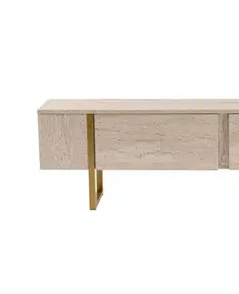 TV stolíky TV stolík Serenity - Travertine, Gold