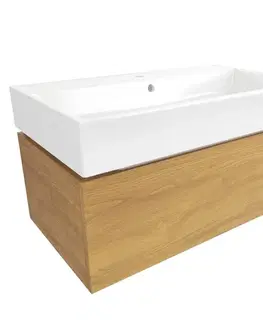 Kúpeľňový nábytok Kúpeľňová skrinka s umývadlom SAT Feel 80x30x46 cm medový dub mat SATFEEL80DMU2 SATFEEL80DMU2