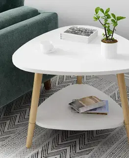 Konferenčné stolíky FLAT konferenčný stolík, biela/borovica
