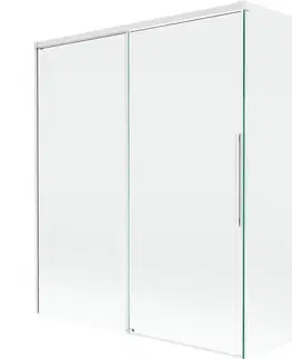 Sprchové dvere MEXEN/S - Rox vaňová zástena 2-krídlová posuvná 140 + 70 x 150, transparent, biela 8C9-140-070-20-00