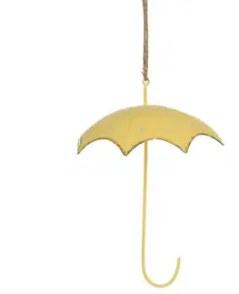 Veľkonočné a jarné dekorácie Kinekus Ozdoba závesná dáždnik, 14cm, kovová, žltá