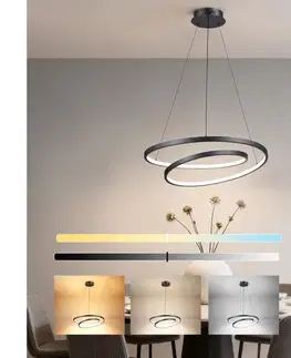 Svietidlá BRILAGI-LED Stmievateľný závesný luster na lanku TWISTER LED/48W/230V pr. 50 cm čierna +DO BRI476