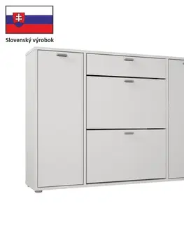 Botníky KONDELA Anabela botník (skrinka na topánky) biela