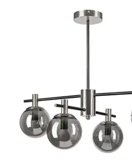 Svietidlá  Luster na tyči LILOU 4xE14/5W/230V matný chróm/dymová LM-4.219/SATYNA-NIKIEL/E14