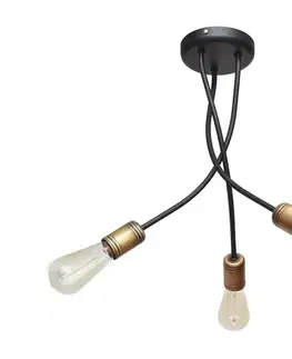 Svietidlá  Luster na tyči HARVARD 3xE27/15W/230V W-1026/3 BK+AB