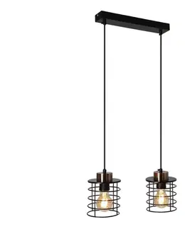 Svietidlá  Luster na lanku GLOB 2xE27/40W/230V čierna 32-00361