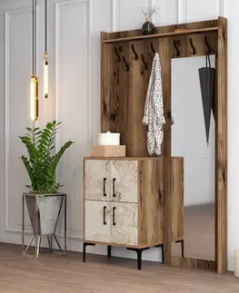 Predsieňové steny Predsieňová stena Berlin BC - Walnut, White Marble