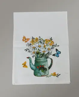 Obrusy Vyšívaný obrus krhla s margarétkami 40x110 cm TiaHome