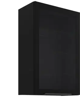 Kuchynské skrinky visiace Vitrína Čierna/Čierna 60gs-90 1f