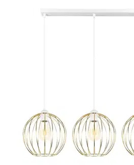 Svietidlá  Luster na lanku MATT 3xE27/60W/230V biela/zlatá 0855