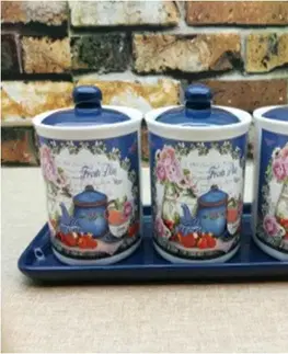 Dózy na potraviny MAKRO - Sada dóza veľká 3ks na tácke FRESH TEA