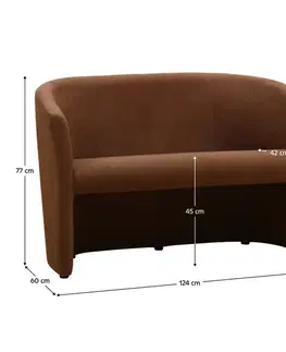 Pohovky KONDELA Cuba konferenčné dvojkreslo hnedá