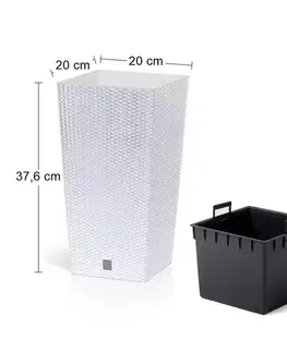 Kvetináče a truhlíky NABBI DRTS200 plastový kvetináč 20 cm biela