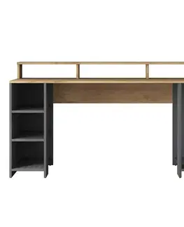 Konferenčné stolíky Pracovný stôl Hamin Walnut and Anthracite