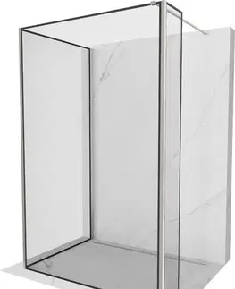 Sprchové dvere MEXEN/S - Kioto Sprchová zástena WALK-IN 120 x 120 x 40, čierny vzor, nikel kefovaná 800-120-120-221-97-70-040
