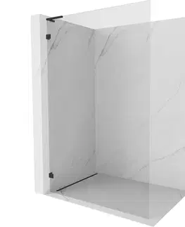 Sprchové dvere MEXEN/S - Lunar L Sprchová zástena WALK-IN ľavá 80 x 200, transparent 8 mm, čierna 830L-080-000-70-00-L