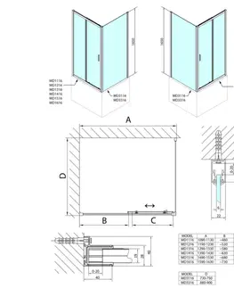 Sprchové dvere POLYSAN - DEEP obdĺžniková sprchová zástena 1500x750 L/P varianta,číre sklo MD1516MD3116