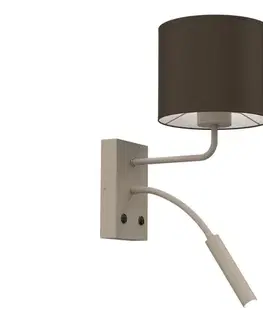 Svietidlá  Nástenné svietidlo ARDEN 1xE27/15W/230V + 1xG9/8W béžová/hnedá 4655
