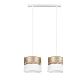 Svietidlá  Luster na lanku LIMA 2xE27/60W/230V zlatá/biela 0878