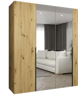 Šatníkové skrine Skriňa Alicante II 200 artisan čierna