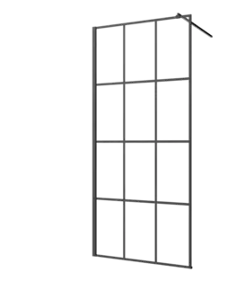 Sprchovacie kúty INVENA - Walk-in II 90x200cm, geometrická 8mm shiny-glass, čierna AK-32-197-S