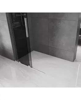 Sprchové dvere MEXEN/S - Velar L Sprchová zástena posuvná Walk-in 120 x 200, grafit 8 mm, chróm 871-120-003-43-01