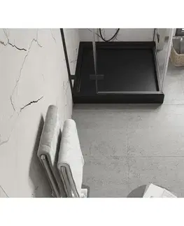 Vane MEXEN - Flow+ Sprchová vanička štvorcová 70 x 70, čierna mat 46S707070H