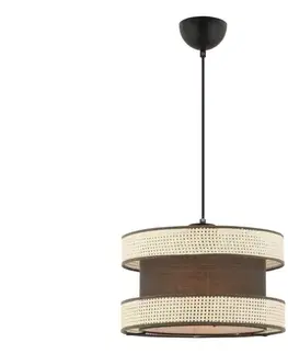 Svietidlá  Závesný luster na lanku HALO 1xE27/60W/230V hnedá/krémová 390FLH2463