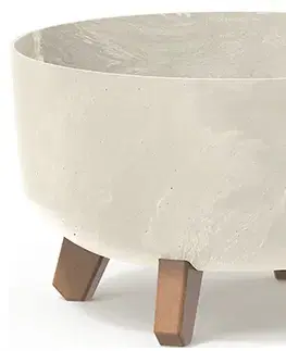 Kvetináče a truhlíky NABBI DGRL300LE plastový kvetináč na nožičkách 28,5 cm krémová