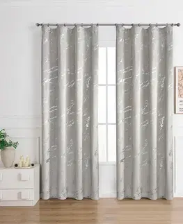 Závesy do spálne Záves na páske VELVI 2504-7/210GSM 140x250 sivý