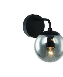 Svietidlá Open Design OR81411 - Nástenné svietidlo BAO 1xE27/8W/230V čierna/dymovo sivá OR81411
