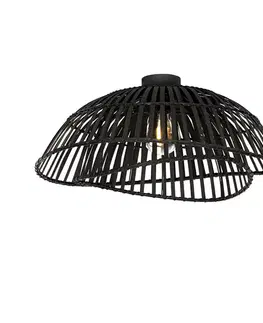 Stropné osvetlenie Orientálne stropné svietidlo čierne bambusové 62 cm - Pua