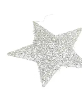 Vianočné dekorácie Vianočná ozdoba Star Silver 25 cm