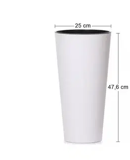 Kvetináče a truhlíky NABBI DTUS250 plastový kvetináč 25 cm biela