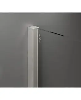 Sprchové dvere MEXEN/S - Velar Sprchová zástena posuvná Walk-in 85 x 200, grafit 8 mm, nikel kefovaná 871-085-000-43-97