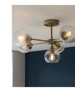 Svietidlá Endon 103171 - Luster na tyči ALLEGRA 6xE14/7W/230V mosadz/číra 103171