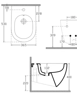 Doplnky do kúpeľne ISVEA - INFINITY bidet závesný 36,5x53cm, biela 10NF41001