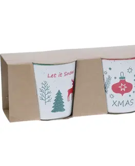 Hrnčeky a šálky Súprava 2 kameninových hrnčekov Let It Snow/Xmas 350 ml