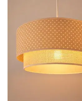 Svietidlá BRILAGI-LED Závesný luster na lanku BOHO BOBO 1xE27/60W/230V, priemer 40 cm, s bodkami, béžová/krémová 8590828051145