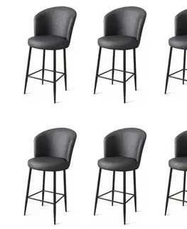 Barové stoličky Bar Stool Set (6 Pieces) Uras - Anthracite, Black