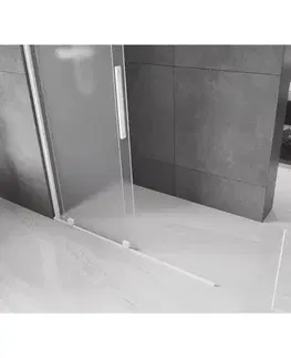 Sprchové dvere MEXEN/S - Velar Sprchová zástena posuvná Walk-in 150 x 200, dekor 8 mm, biela 871-150-000-33-20