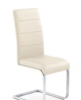 Jedálenské stoličky HALMAR K85 jedálenská stolička krémová / chróm