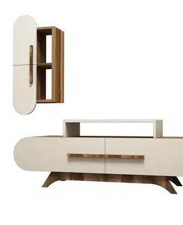 Obývacie steny TV skrinka / Obývacia stena Rose S - Walnut, Cream