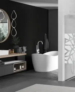 Sprchové dvere MEXEN/S - Kioto L Sprchová zástena WALK-IN 120 x 200, biely vzor, biela 800-120-103-20-85