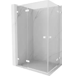 Sprchovacie kúty MEXEN/S - Lunar L Duo sprchovací kút dvere krídlové 115 x 110, transparent, biela 834L-115L-110P-20-00