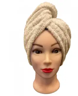Uteráky Rýchloschnúci froté Turban na vlasy béžový TiaHome